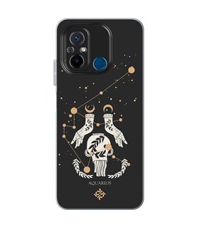 Funda para [ Xiaomi Redmi 12C ] Dibujo Zodiaco [ Signo Zodiacal - Acuario ] de Silicona Flexible para Smartphone 