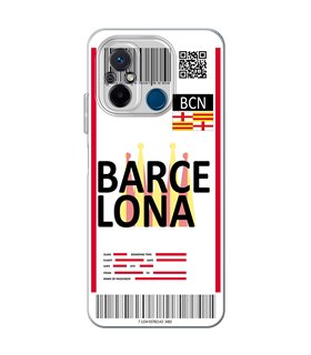 Funda para [ Xiaomi Redmi 12C ] Billete de Avión [ Barcelona ] de Silicona Flexible para Smartphone 