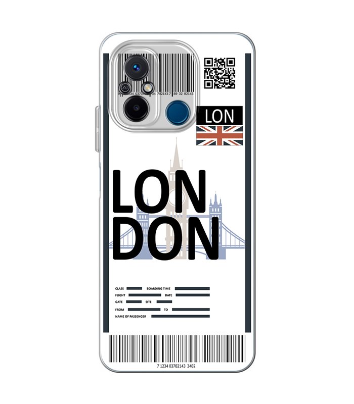 Funda para [ Xiaomi Redmi 12C ] Billete de Avión [ London ] de Silicona Flexible para Smartphone 