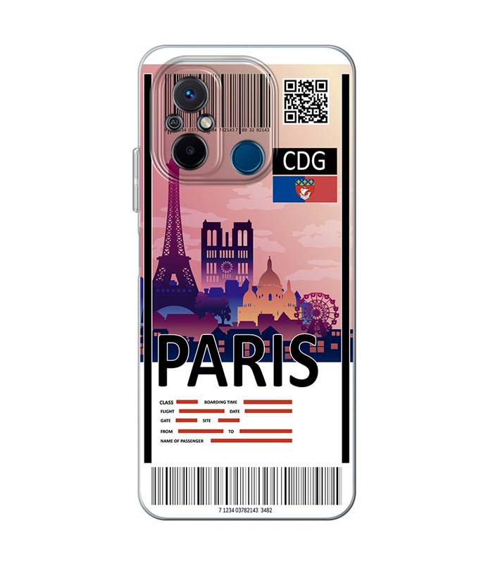 Funda para [ Xiaomi Redmi 12C ] Billete de Avión [ París ] de Silicona Flexible para Smartphone 