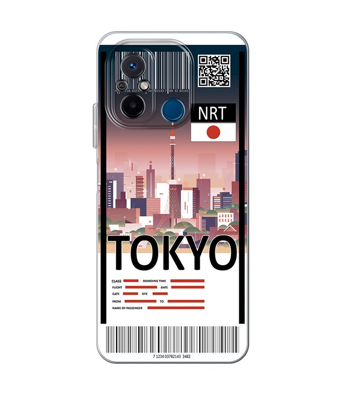 Funda para [ Xiaomi Redmi 12C ] Billete de Avión [ Tokio ] de Silicona Flexible para Smartphone 