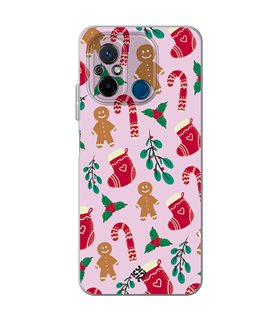 Funda para [ Xiaomi Redmi 12C ] Fondo Navidad [ Galleta Christmas Baston Caramelo ] de Silicona Flexible  