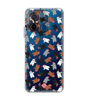 Funda para [ Xiaomi Redmi 12C ] Fondo Navidad [ Bear Dab ] de Silicona Flexible para Smartphone 