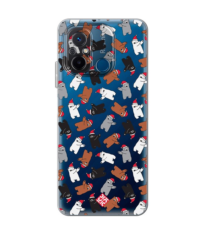 Funda para [ Xiaomi Redmi 12C ] Fondo Navidad [ Bear Dab ] de Silicona Flexible para Smartphone 