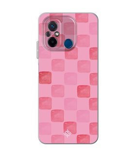 Funda para [ Xiaomi Redmi 12C ] Color del Año Magenta  Checkerboard Magenta - Patrón de Cuadrados - Estilo Acuarela 