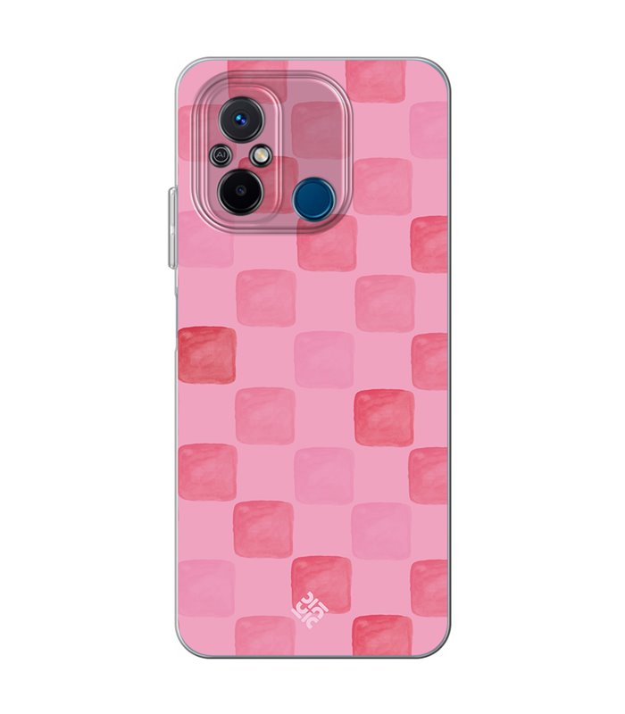 Funda para [ Xiaomi Redmi 12C ] Color del Año Magenta  Checkerboard Magenta - Patrón de Cuadrados - Estilo Acuarela 