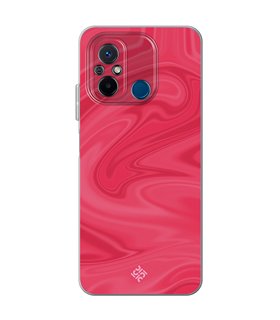 Funda para [ Xiaomi Redmi 12C ] Color del Año Magenta [ Seda - Patrón de Seda ] de Silicona Flexible para Smartphone