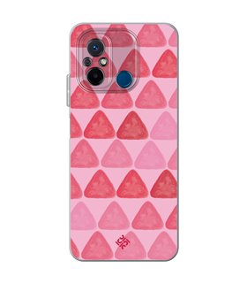 Funda para [ Xiaomi Redmi 12C ] Color del Año Magenta [ Triángulos Magenta - Patrón de Triángulos - Estilo Acuarela ] 