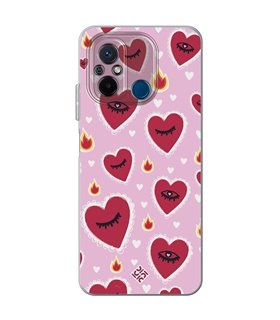 Funda para [ Xiaomi Redmi 12C ] Amor [ Corazon Llama Caliente Roaaar ] de Silicona Flexible para Smartphone