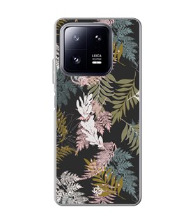 Funda para [ Xiaomi 13 Pro ] Dibujo Botánico [ Diseño de hojas ] de Silicona Flexible para Smartphone