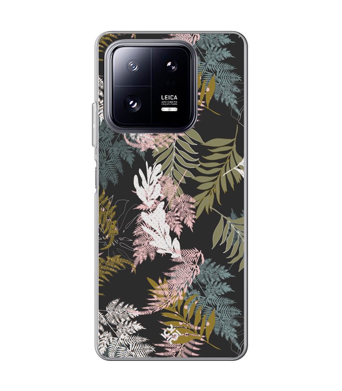 Funda para [ Xiaomi 13 Pro ] Dibujo Botánico [ Diseño de hojas ] de Silicona Flexible para Smartphone