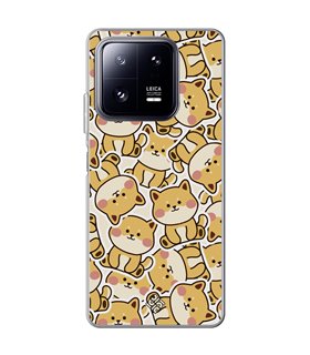 Funda para [ Xiaomi 13 Pro ] Dibujo Cute [ Pegatinas Perrito Shiba ] de Silicona Flexible para Smartphone