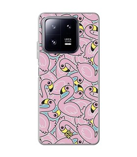 Funda para [ Xiaomi 13 Pro ] Dibujo Cute [ Pegatinas Flamenco ] de Silicona Flexible para Smartphone