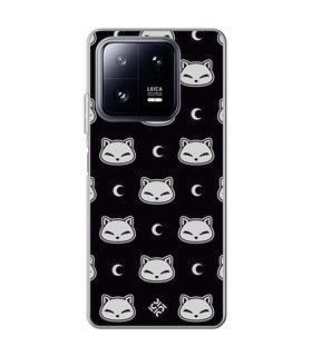 Funda para [ Xiaomi 13 Pro ] Dibujo Cute [ Gato Negro Lunar ] de Silicona Flexible para Smartphone