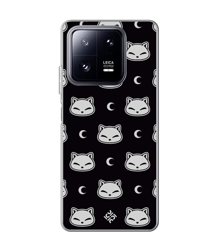Funda para [ Xiaomi 13 Pro ] Dibujo Cute [ Gato Negro Lunar ] de Silicona Flexible para Smartphone