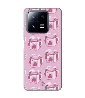 Funda para [ Xiaomi 13 Pro ] Dibujo Cute [ Brick Leche de Fresa ] de Silicona Flexible para Smartphone