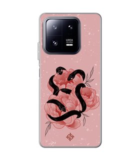 Funda para [ Xiaomi 13 Pro ] Dibujo Esotérico [ Tentación Floral - Rosas con Serpientes ] de Silicona Flexible