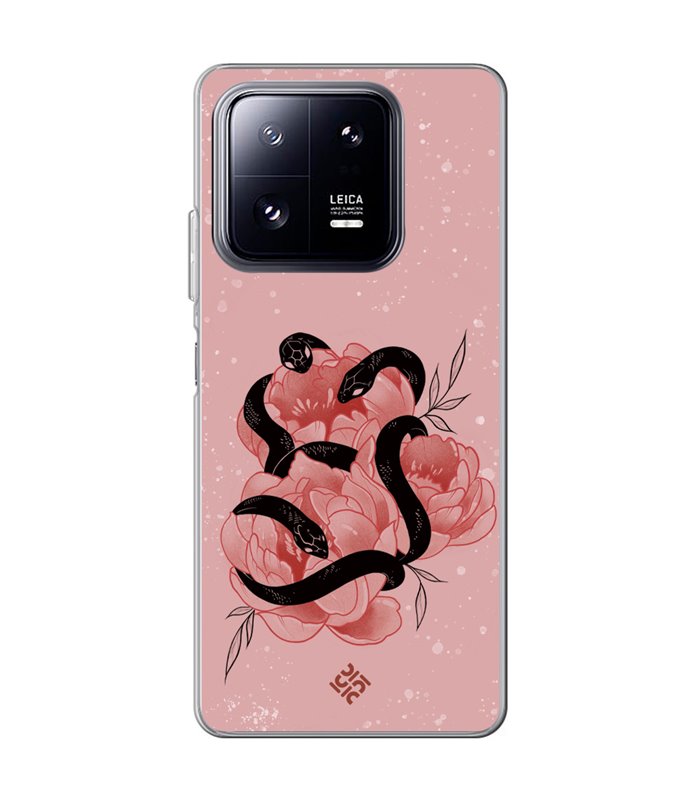 Funda para [ Xiaomi 13 Pro ] Dibujo Esotérico [ Tentación Floral - Rosas con Serpientes ] de Silicona Flexible