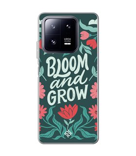 Funda para [ Xiaomi 13 Pro ] Dibujo Frases Guays [ Flores Bloom and Grow ] de Silicona Flexible para Smartphone