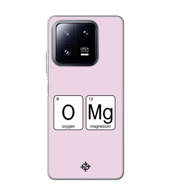 Funda para [ Xiaomi 13 Pro ] Dibujo Frases Guays [ Oxigeno + Magnesio - OMG ] de Silicona Flexible