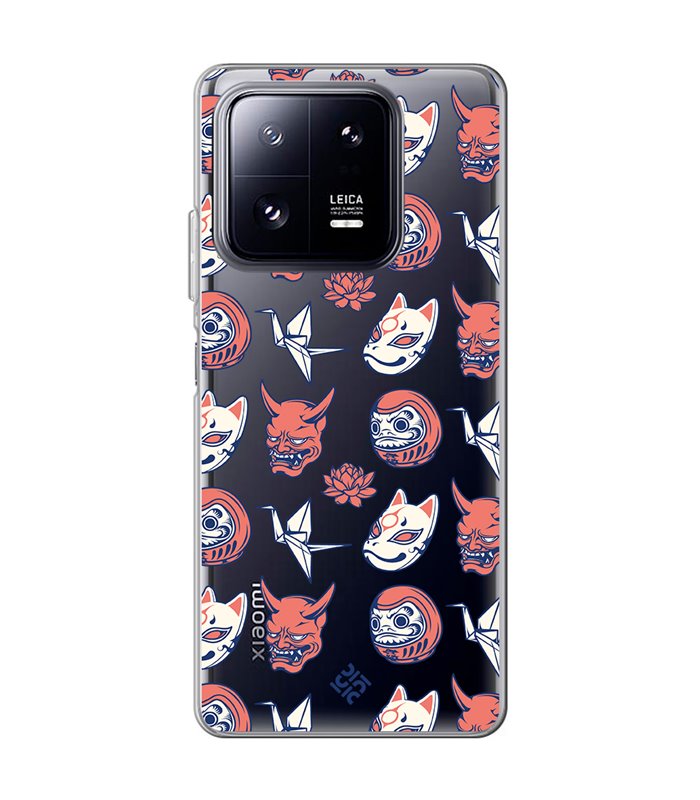 Funda para [ Xiaomi 13 Pro ] Dibujo Japones [ Daruma, Máscara Kitsune y Hannya Japon ] de Silicona