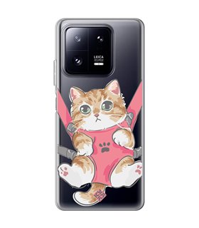 Funda para [ Xiaomi 13 Pro ] Dibujo Mascotas [ Gatito Colgante ] de Silicona Flexible