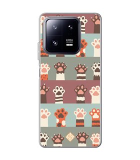 Funda para [ Xiaomi 13 Pro ] Dibujo Mascotas [ Zarpas de Gatos ] de Silicona Flexible