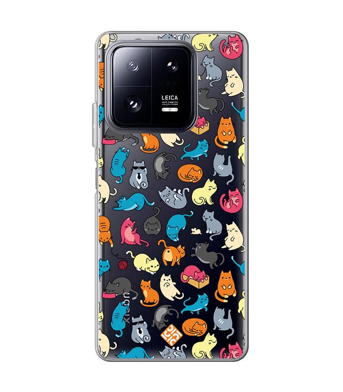 Funda para [ Xiaomi 13 Pro ] Dibujo Mascotas [ Gatos de Varios Colores ] de Silicona Flexible