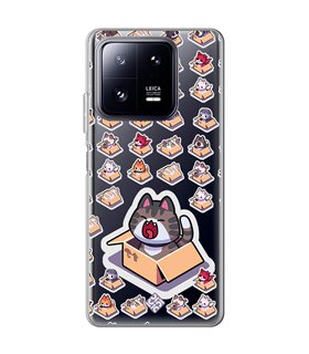 Funda para [ Xiaomi 13 Pro ] Dibujo Mascotas [ Gatos en Cajas ] de Silicona Flexible para Smartphone 