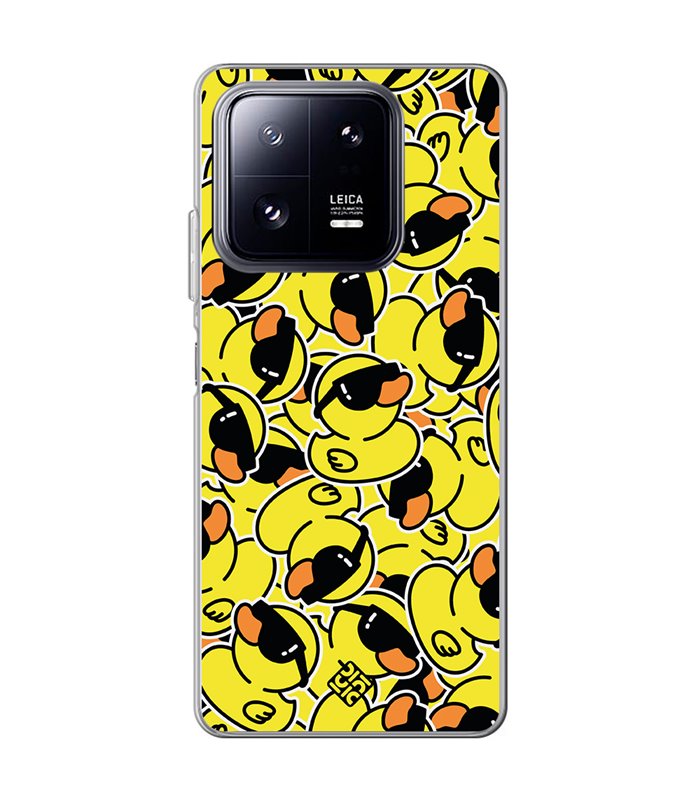 Funda para [ Xiaomi 13 Pro ] Dibujo Mascotas [ Pegatinas Patito Cool ] de Silicona Flexible para Smartphone