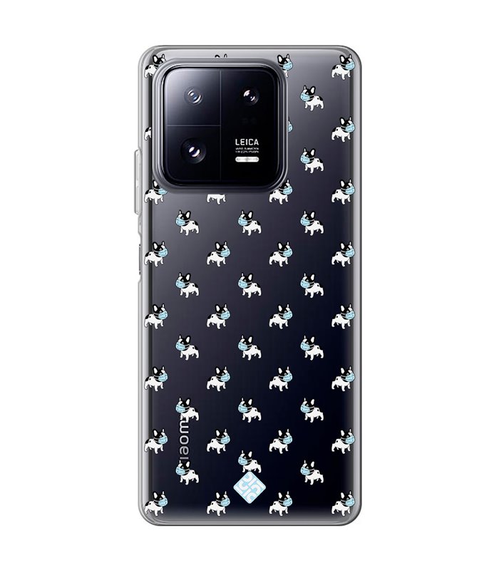 Funda para [ Xiaomi 13 Pro ] Dibujo Mascotas [ Bulldog Frances con Mascarilla ] de Silicona Flexible