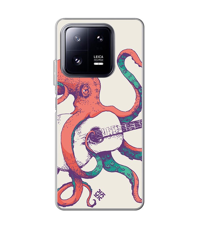 Funda para [ Xiaomi 13 Pro ] Diseño Música [ Pulpo Tocando la Guitarra ] de Silicona Flexible