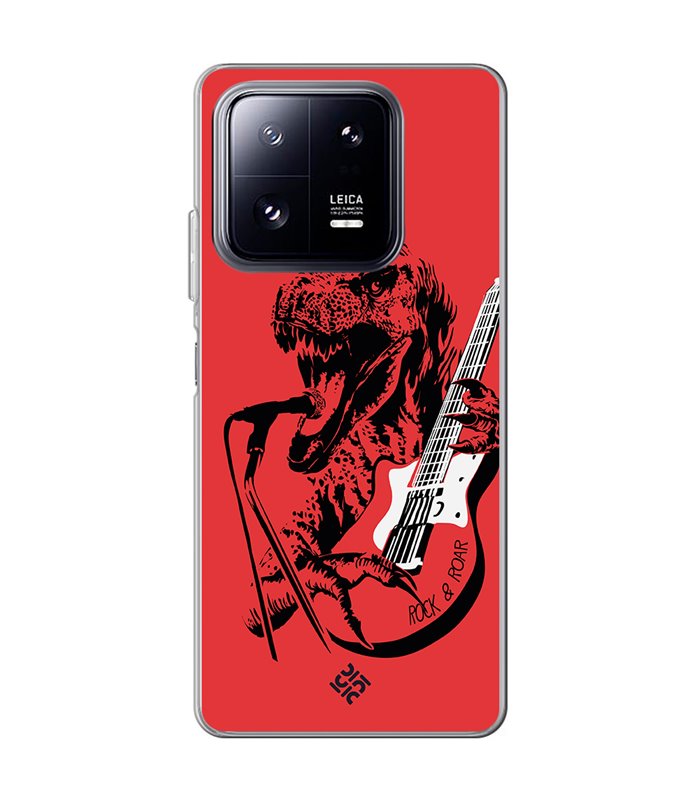 Funda para [ Xiaomi 13 Pro ] Diseño Música [ Rock & Roar - Dinosaurio Tocando la Guitarra ] 