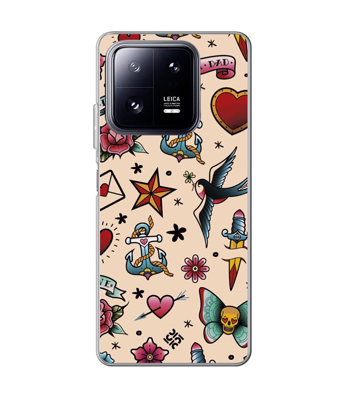 Funda para [ Xiaomi 13 Pro ] Dibujo Tendencias [ Tatuajes Clásicos ] de Silicona Flexible