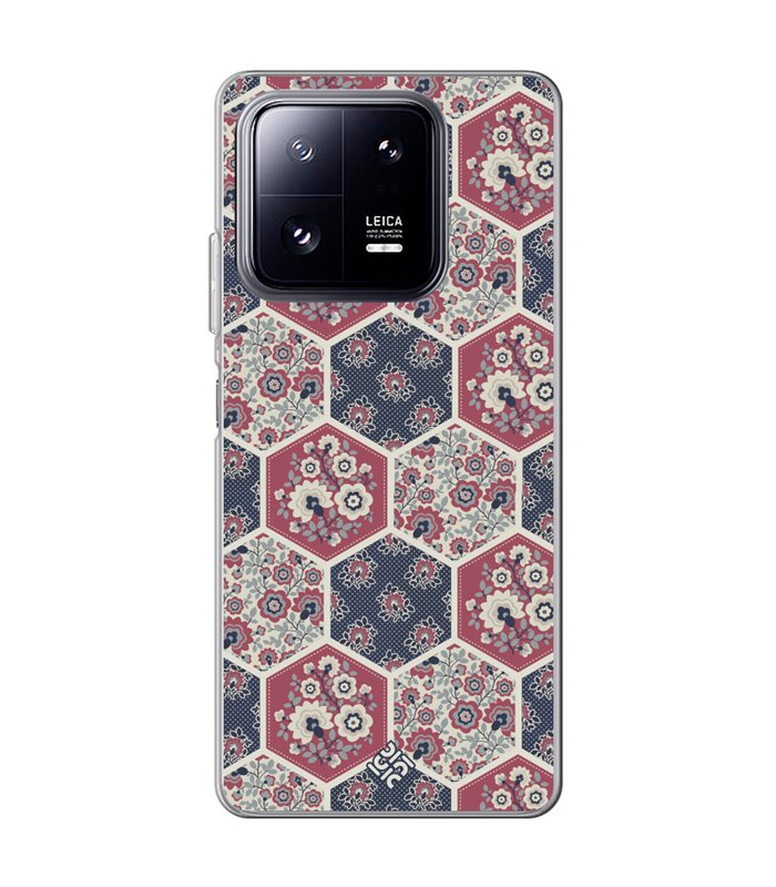 Funda para [ Xiaomi 13 Pro ] Dibujo Tendencias [ Diseño Azulejos Hexágonales con Flores ] de Silicona Flexible