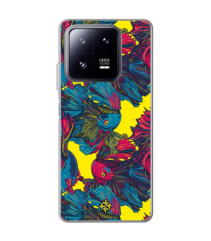 Funda para [ Xiaomi 13 Pro ] Dibujo Auténtico [ Patrón de Pescado Betta ] de Silicona Flexible para Smartphone