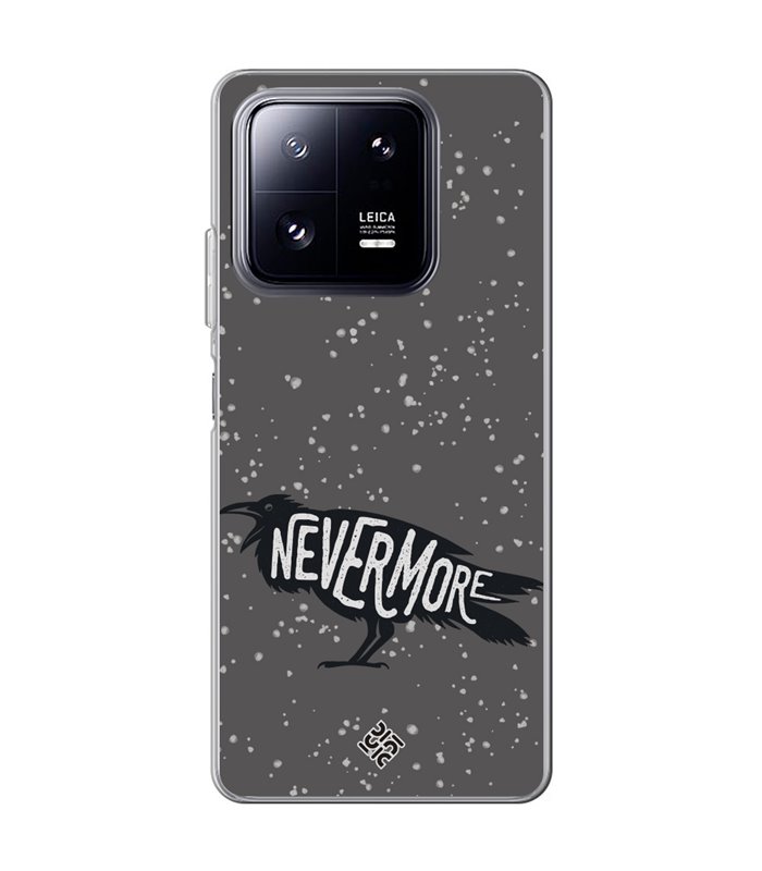 Funda para [ Xiaomi 13 Pro ] Dibujo Auténtico [ Cuervo Never More ] de Silicona Flexible para Smartphone 