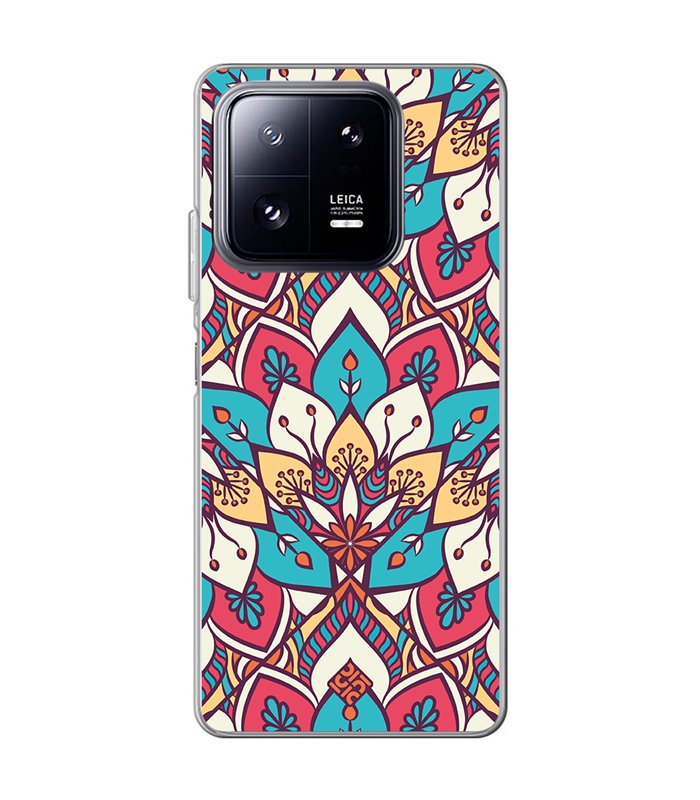 Funda para [ Xiaomi 13 Pro ] Dibujo Auténtico [ Mosaico Floral Mandala ] de Silicona Flexible para Smartphone