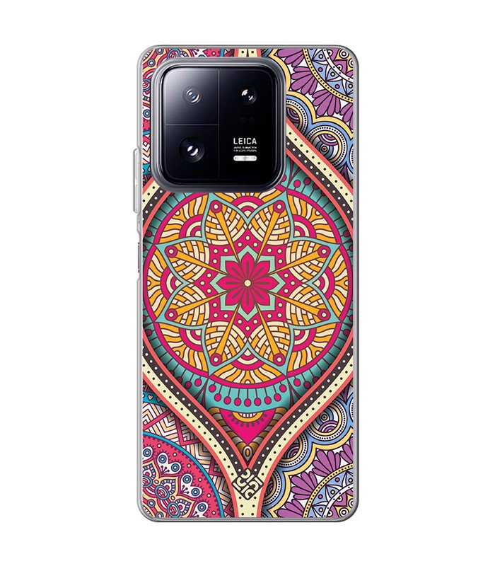 Funda para [ Xiaomi 13 Pro ] Dibujo Auténtico [ Baldosa de Teja Mandala ] de Silicona Flexible