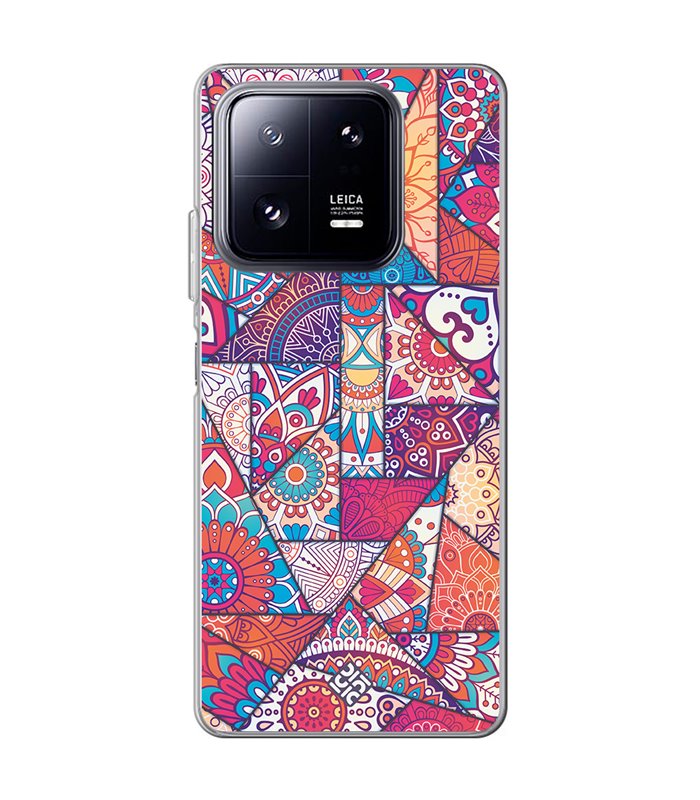 Funda para [ Xiaomi 13 Pro ] Dibujo Auténtico [ Mosaico Vidriera Mandala ] de Silicona Flexible