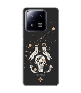 Funda para [ Xiaomi 13 Pro ] Dibujo Zodiaco [ Signo Zodiacal - Acuario ] de Silicona Flexible para Smartphone 