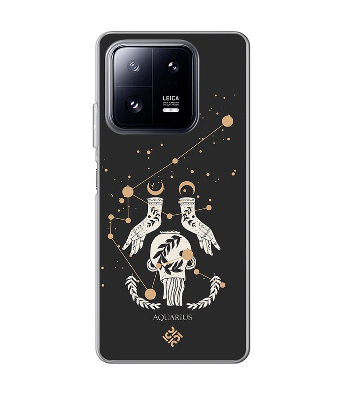 Funda para [ Xiaomi 13 Pro ] Dibujo Zodiaco [ Signo Zodiacal - Acuario ] de Silicona Flexible para Smartphone 