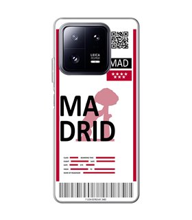 Funda para [ Xiaomi 13 Pro ] Billete de Avión [ Madrid ] de Silicona Flexible para Smartphone 