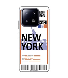 Funda para [ Xiaomi 13 Pro ] Billete de Avión [ New York ] de Silicona Flexible para Smartphone 