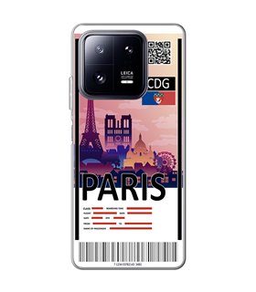 Funda para [ Xiaomi 13 Pro ] Billete de Avión [ París ] de Silicona Flexible para Smartphone 