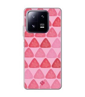 Funda para [ Xiaomi 13 Pro ] Color del Año Magenta [ Triángulos Magenta - Patrón de Triángulos - Estilo Acuarela ] 