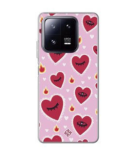 Funda para [ Xiaomi 13 Pro ] Amor [ Corazon Llama Caliente Roaaar ] de Silicona Flexible para Smartphone