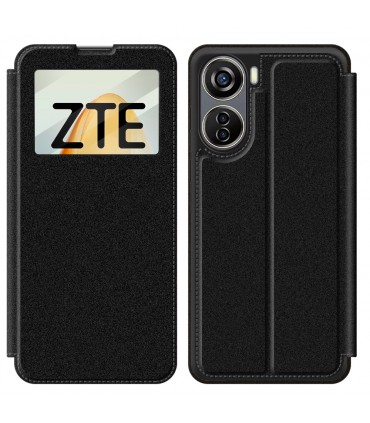 Funda Libro ZTE Blade V40 Design Negro con Silicona TPU Resistente para Smartphone