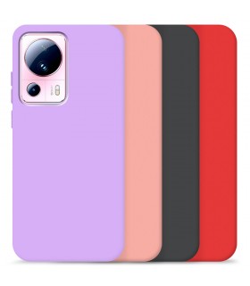  Wousunly Compatible con Xiaomi 13 Lite Funda de silicona rosa,  chapado en funda para teléfono Xiaomi 13 Lite a prueba de golpes, cubierta  delgada y suave (morado ahumado) : Celulares y Accesorios
