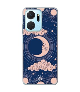 Funda para [ Honor X7A ] Dibujo Esotérico [ Luna Creciente - Dibujo Místico Astrologico ] de Silicona Flexible